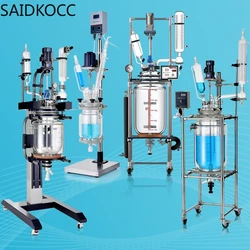 2L Double layer glass reactor laboratory jacket constant temperature synthesis reactor accessories 2000ml