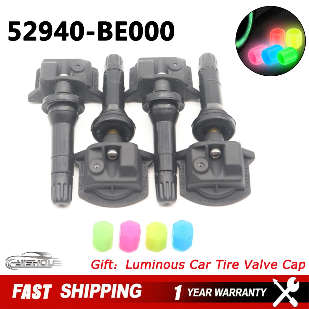 

52940-BE000 Автомобильная светящаяся крышка клапана шины TPMS Датчик давления в шинах 433 МГц для Kia EV5 EV6 Kona electric/Kona 2024-2025 52940BE000