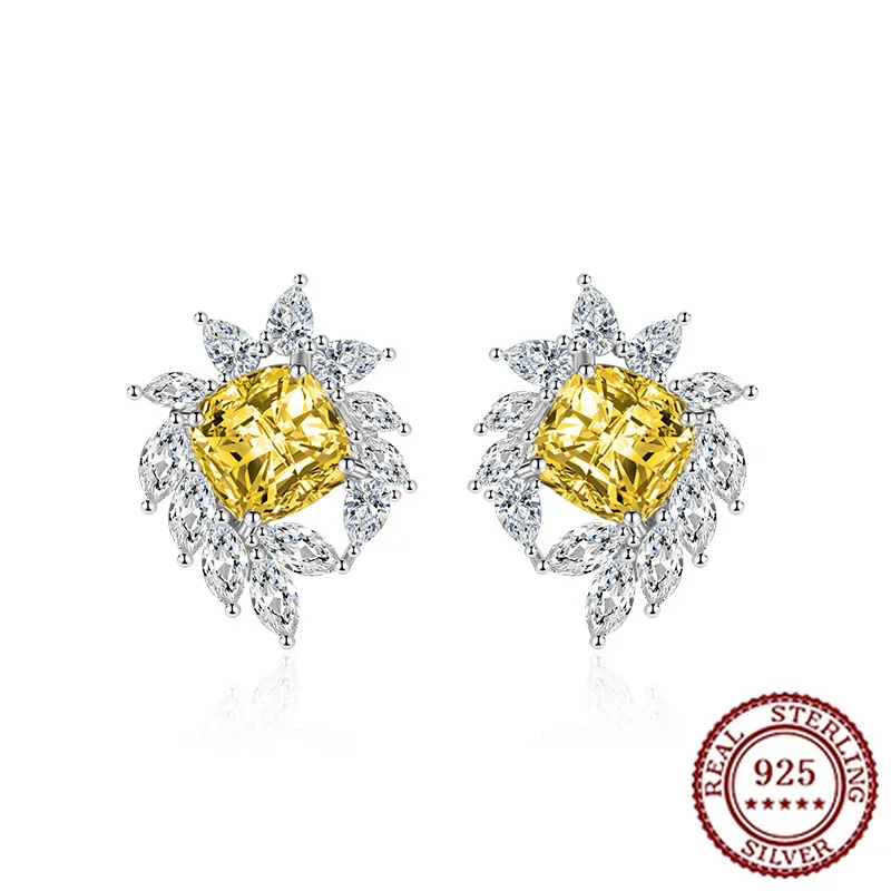 

Высококачественный роскошный новый продукт из стерлингового серебра 925 пробы, серьги с голубым топазом, женственный темперамент, толстые квадратные серьги