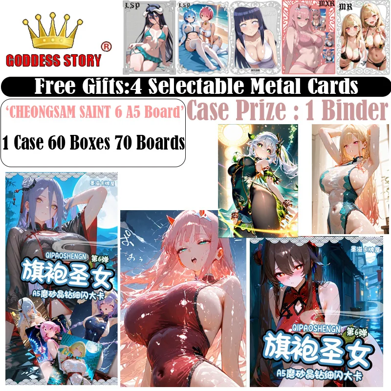 

CHEONGSAM SAINT 6 A5 Newest Goddess Card Hobby Anime Collection Card Girl Party CCG Game Waifu Card Doujin Booster Box Toys