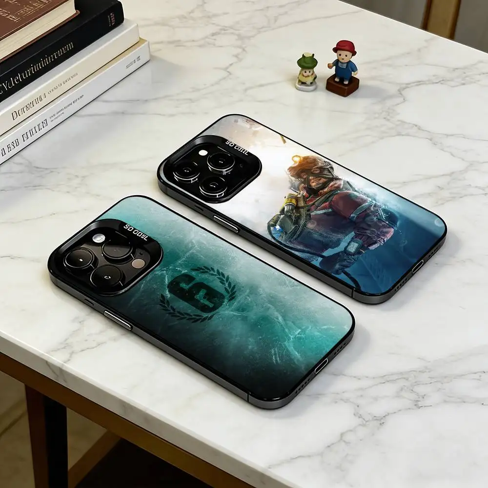 

R-Rainbow Six Siege Graphic Phone Case For iPhone 17,16,15,14,13,12,11 Plus,Pro Max,XS,Colored Silver Plated Inside Cover