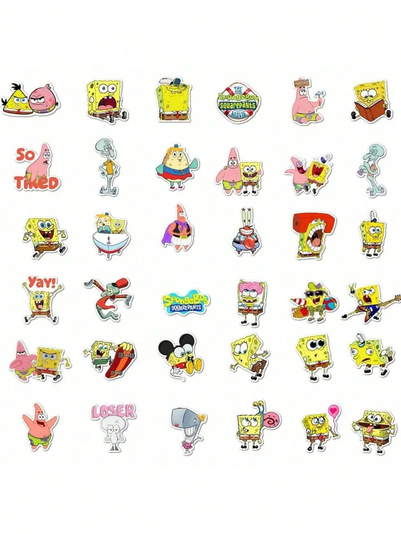 50 Stück SpongeBob Offiziell Lizenzierte Vinyl-Aufkleber Hochwertige Tentakel-Aufkleber für Wasserflaschen Wasserdichte DIY-Aufkleber – Detail 16