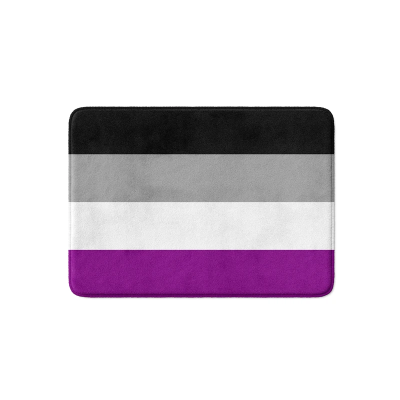 Gaslight Gatekeep Girlboss Asexual Pride Flag Bath Mat with Non Slip Base Absorbent Super Cozy Flannel Bathroom Rug Carpet