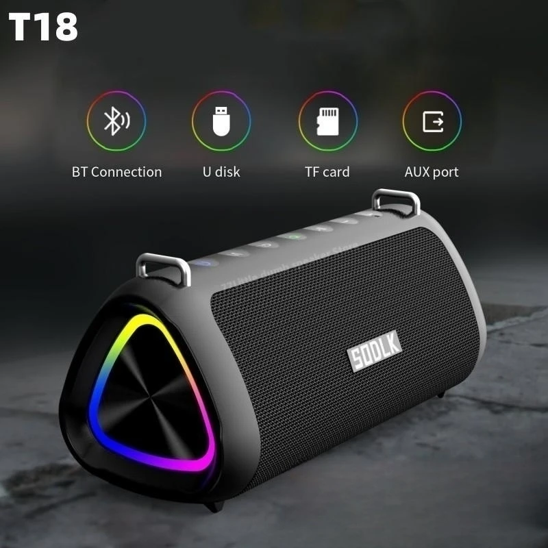 

SODLK T18 Bluetooth speaker 80W output power portable subwoofer waterproof Bluetooth speaker caixa de som bluetooth home theater