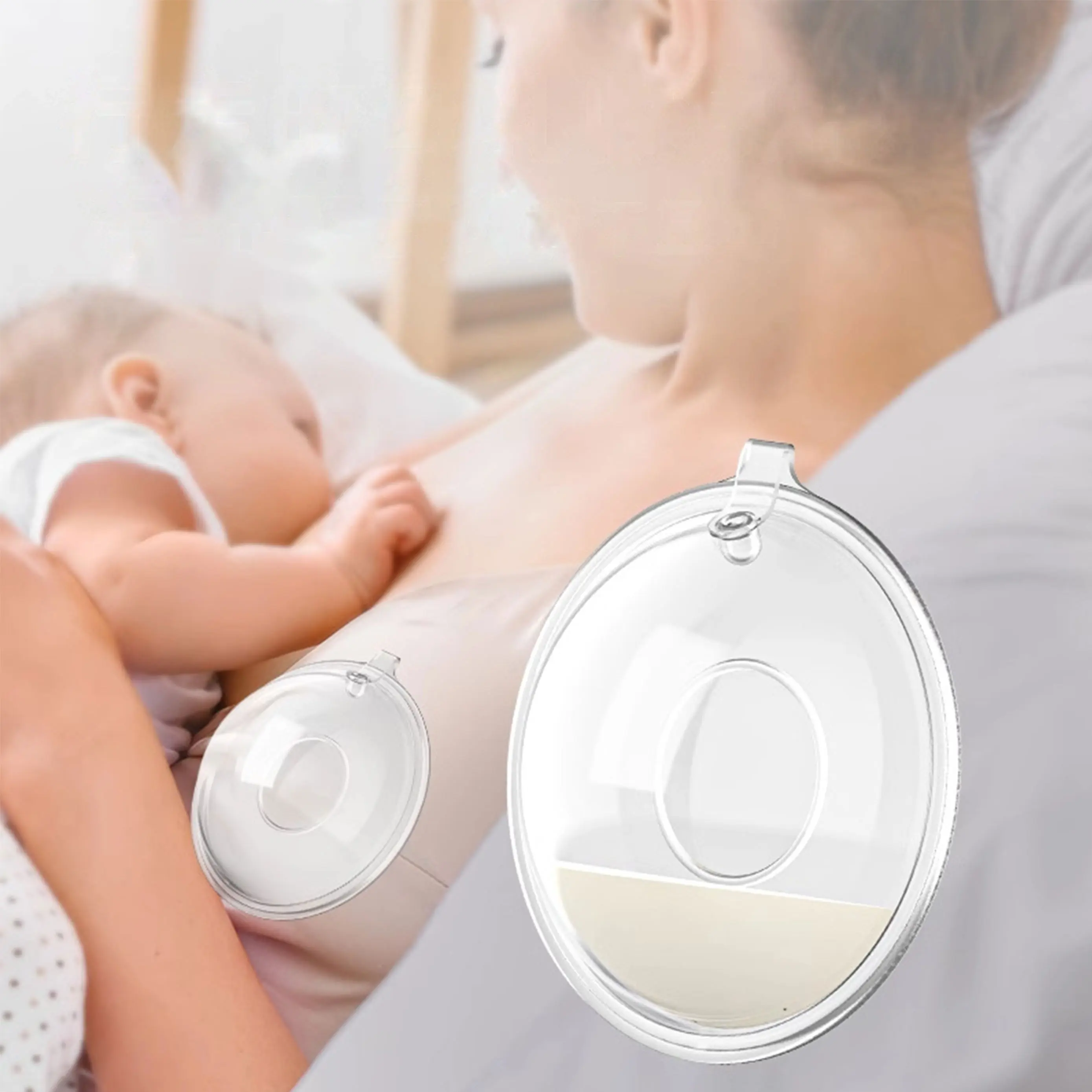 2Pcs Breast Milk Collector Silicone Baby Breast pump Saver Collector Anti-leakage Milk Reusable Protect Sore Nipples BPA FREE