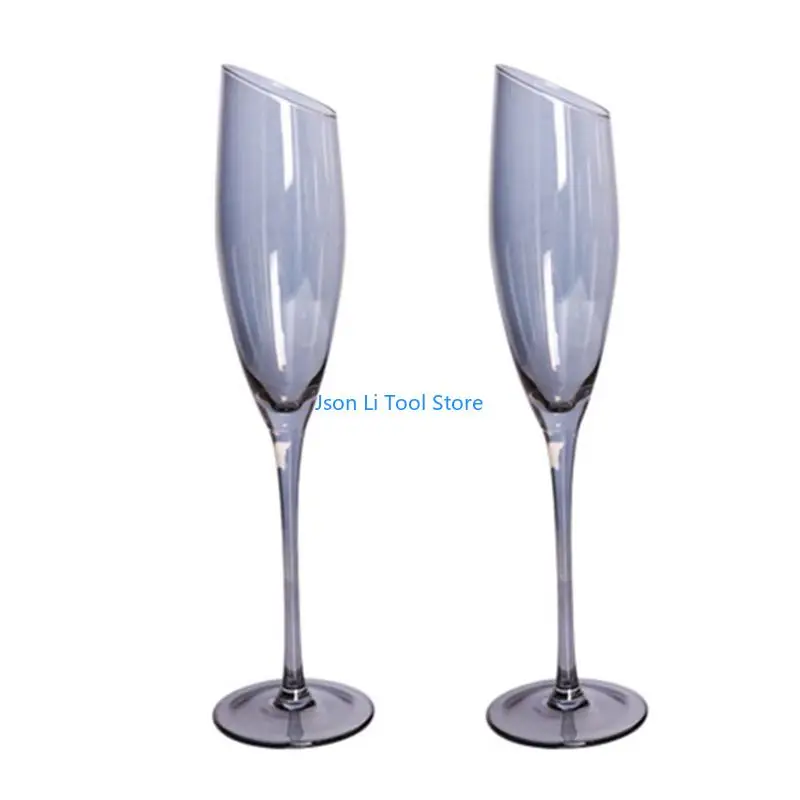 Y08d oblique coupée à vin rouge champagne en verre verre coloré ambre coloré