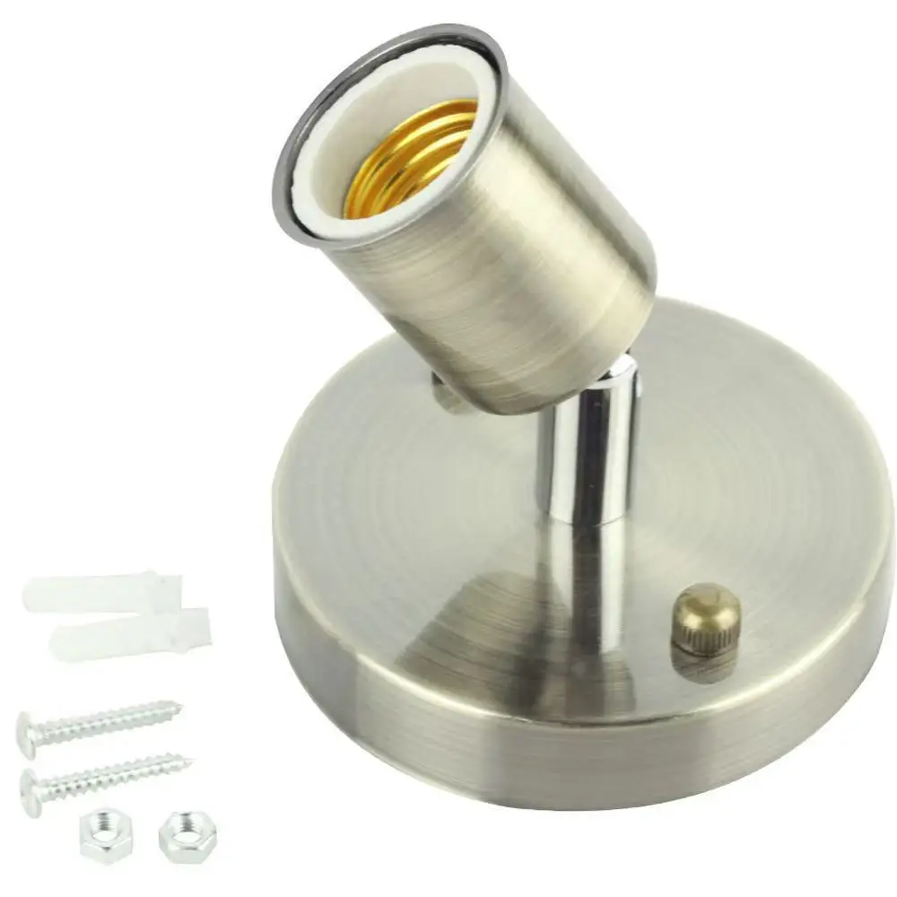 JOYINLED 180 Degree Rotation E27 Lamp Socket Holder Vintage Edison Bulb Base Black White Bronze Metal Lamp Holder for Wall Lamp