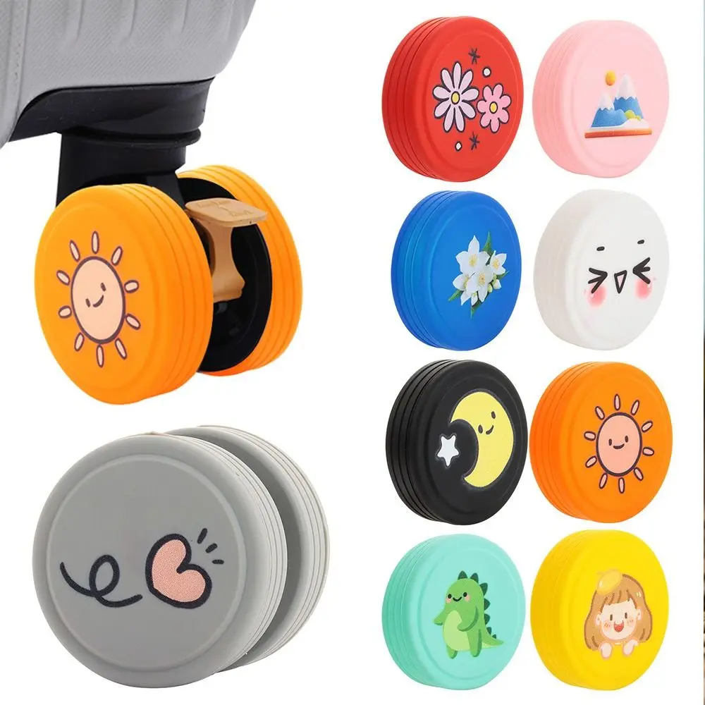 Silicone Luggage Wheels Protector Cover Shock Absorption Anti-slip Suitcases Wheel Protection Rings Reduce Wheel Wear