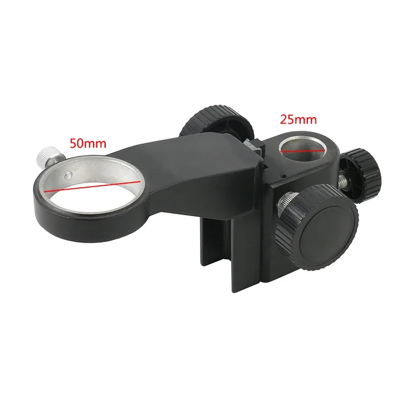 Portable Manual Focus Microscope Holder Diameter 25mm Heavy Duty Multi Axis Adjustable Metal Arm 50MM Ring Support