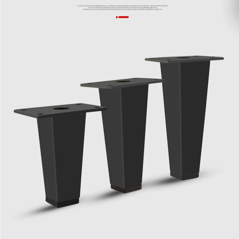 4pcs 10/12/15cm Black Furniture Legs-Brushed Matte Finish Square Design Heavy-Duty Support Legs for Sofa TV Cabinet Coffee Table