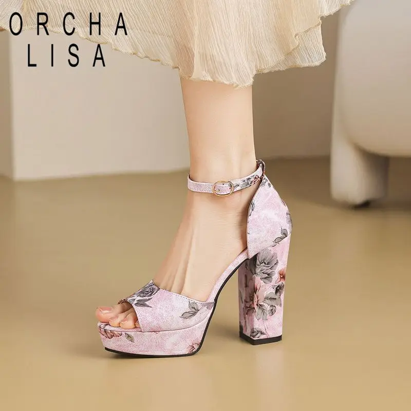 

ORCHALISA Горячая новинка: Женские босоножки с цветочным декором, открытым носком, на платформе, с высоким каблуком 11,5 см, с ремешком на пряжке, большие размеры 46, 47, 48. Сексуальные туфли для свиданий.
