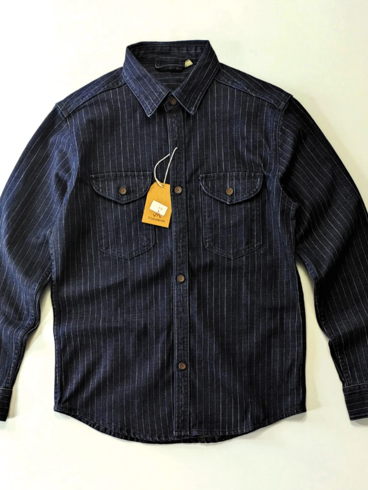 

Мужская повседневная джинсовая одежда свободного кроя Waed Denim irt Long Sve в полоску, весенне-осенняя американская рабочая одежда Faion