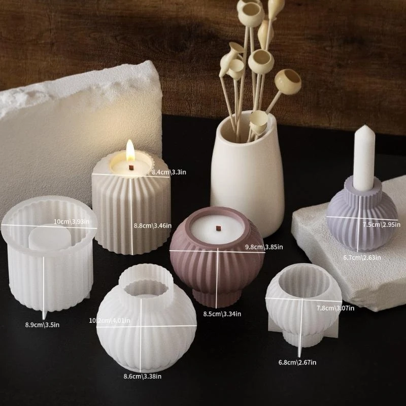 Reusable Silicone Mold Stylish Striped Bases Moulds Hand-Making Accessories Suitable for Making Home Decoration