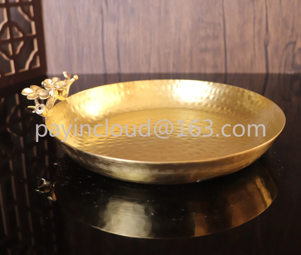 Pure Copper Plate Copper Wire National Style Plum Blossom Yellow Copper Wire European Style Copper Wire Dried Fruit Tray Candy