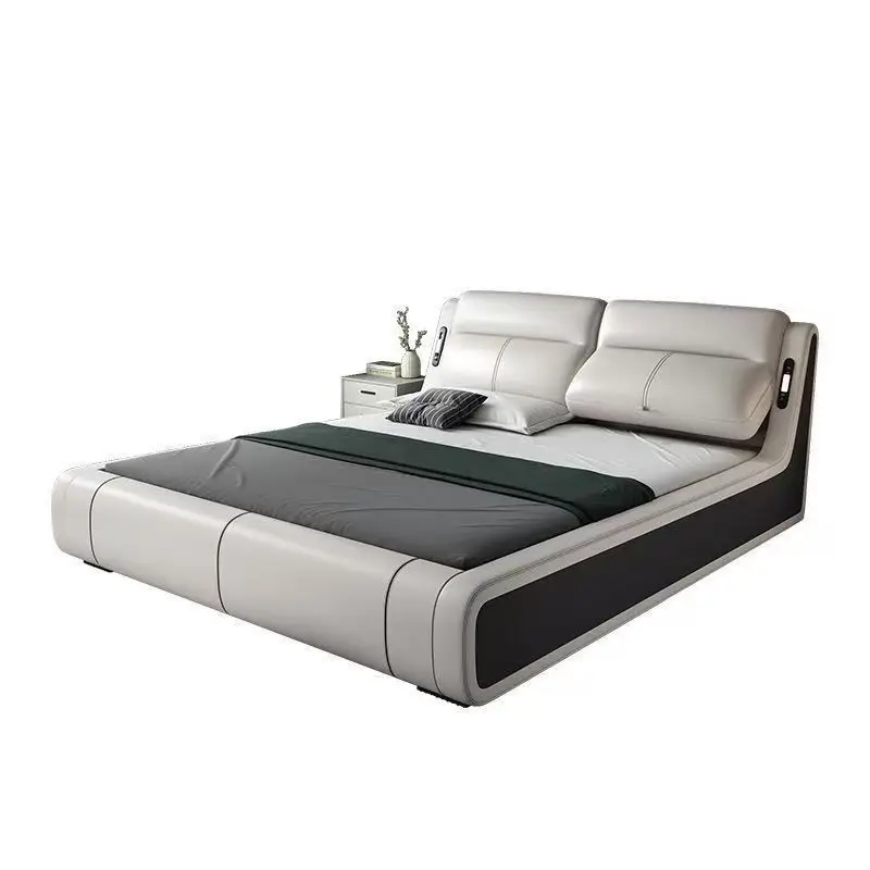 

1.5 meters multi-functional modern light luxury modern simple adjustable soft bag 1.8 meters master bedroom storage leather bed