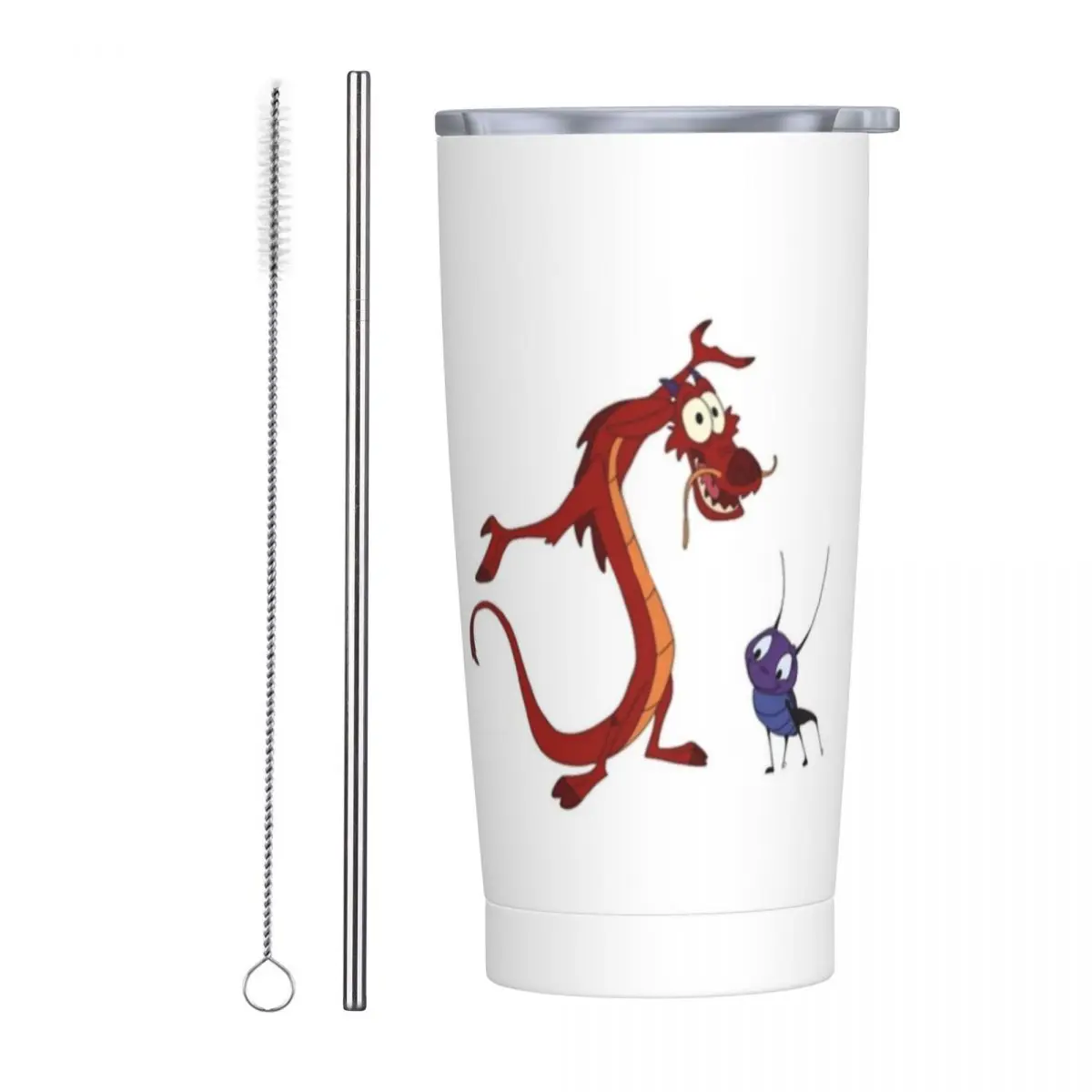 Mushu From Mulan Stainless Steel Tumbler Vacuum Insulated Mugs Thermal Cold Bottle Straws With Lid 20oz