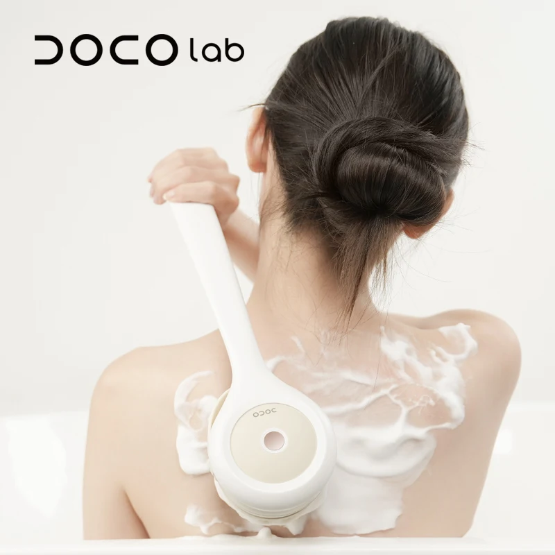 DOCO Electric Shower Brush Body Scrubber Exfoliating Massage Waterproof Cordless Rechargeable Spinning Skin Cleansing Brush