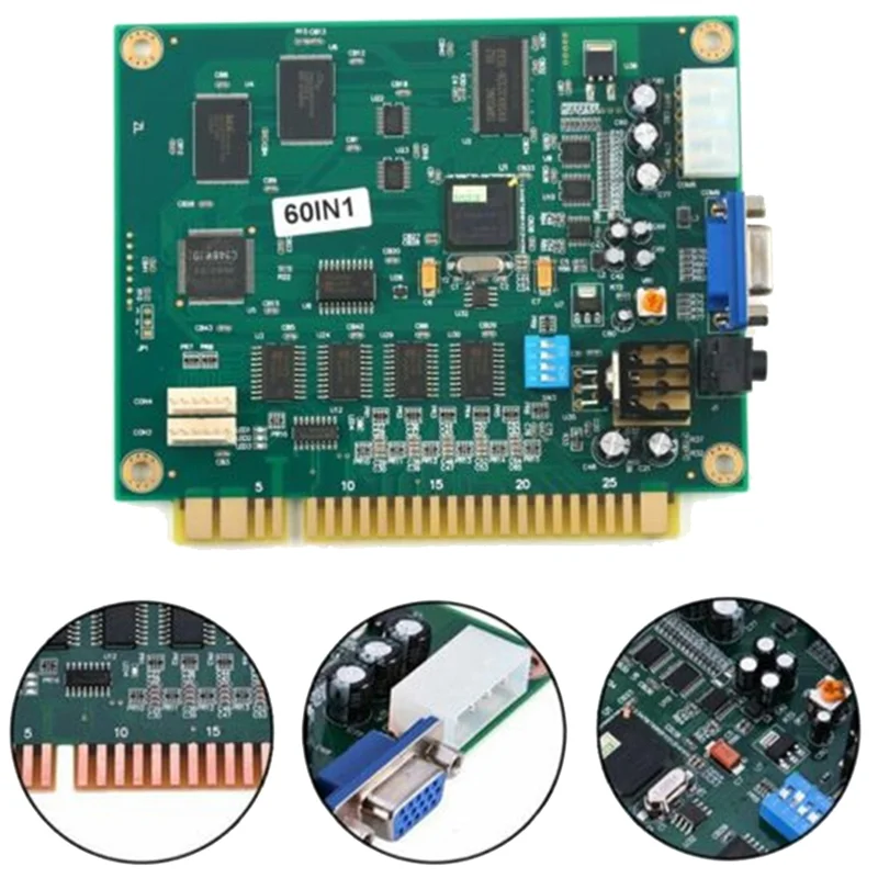 HIHI 60 in 1 Arcade Classics Game Board for Cocktail Arcade Machine UP Right Arcade Machine Donkey