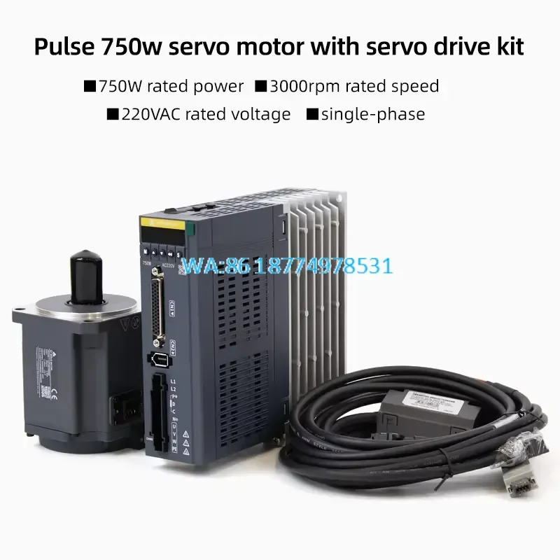 Wmwmnu 17 Bit Absolute Encoder 220V IP67 400W 750W 1KW AC Servo Motor Kit with Drive Pulse Control for CNC Router Packaging