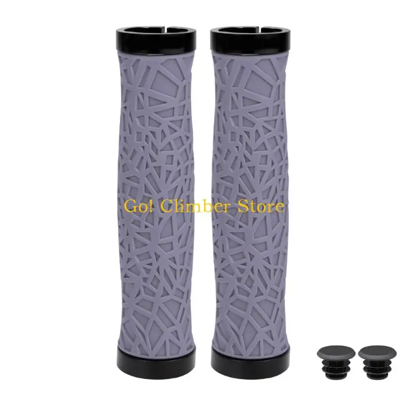 Q84C Thermoplastic Elastomer Bar Sleeves Pair for Routine Travel with Web Pattern and Two Collar Bike Bar Form for Use