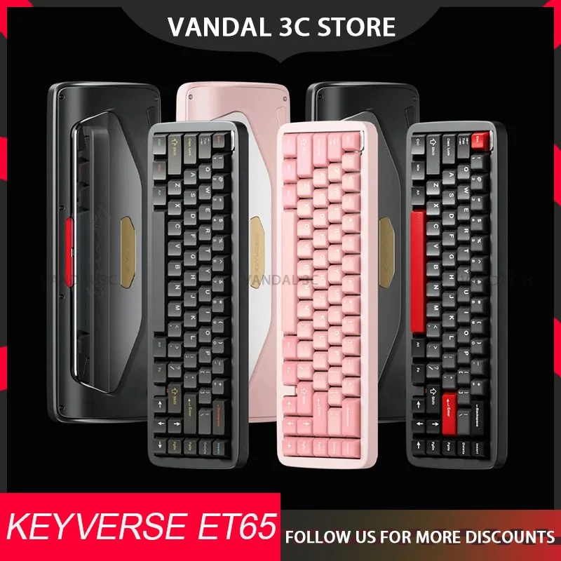 Keyverse Et65 Magnetic Keyboard Rt0.005mm 8k 0.08ms Delay Ttc Full Pom Magnetic Switch Aluminium Keyboard Customized Gamer Gifts