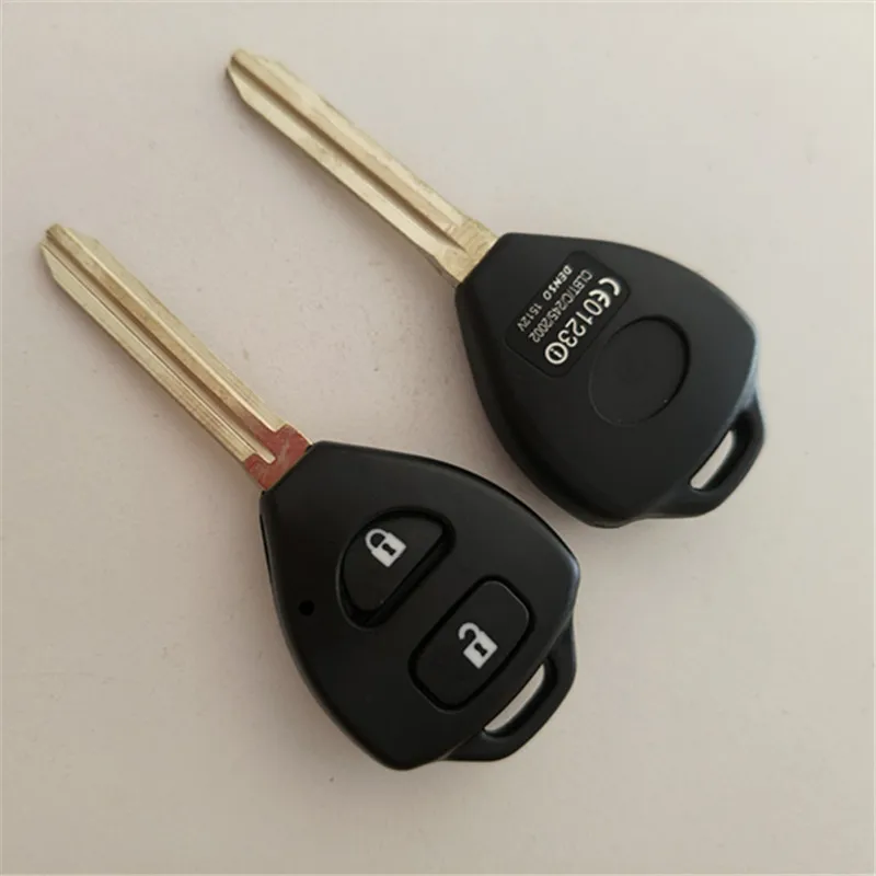 

5pcs 2 Button Uncut Replacement Plastic Remote Car Key Shell Cae Fob Blank Keys for Toyota Corolla RAV4 Toy43 Blade