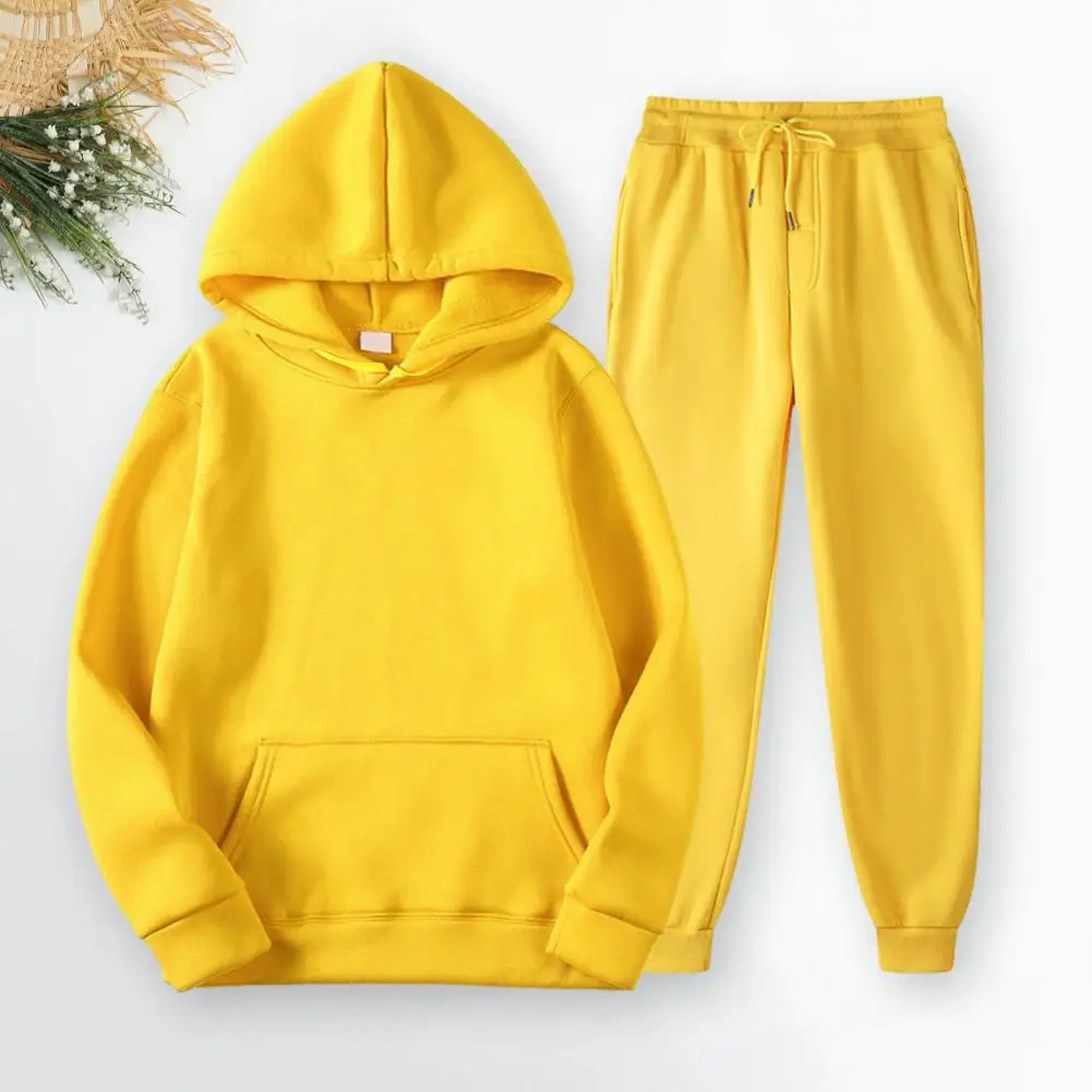 2024 Autumn Men Tracksuit 2 Pieces Sets Hooded Sweatshirt +Drawstring Pants Male Hoodies Running Sportswear