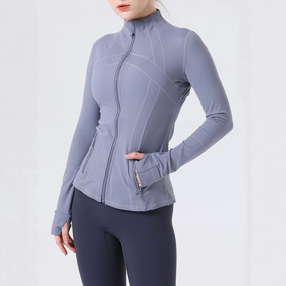 

Women's Long Sleeve High Neck Lightweight Jacket Modest Fashion Autumn Winter Casual Plain New