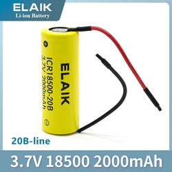 ELAIK ICR18500 3.7V 2000mAh Rechargeable Lithium Battery with High Quality and Reliable Cell Performance 20B - outlet