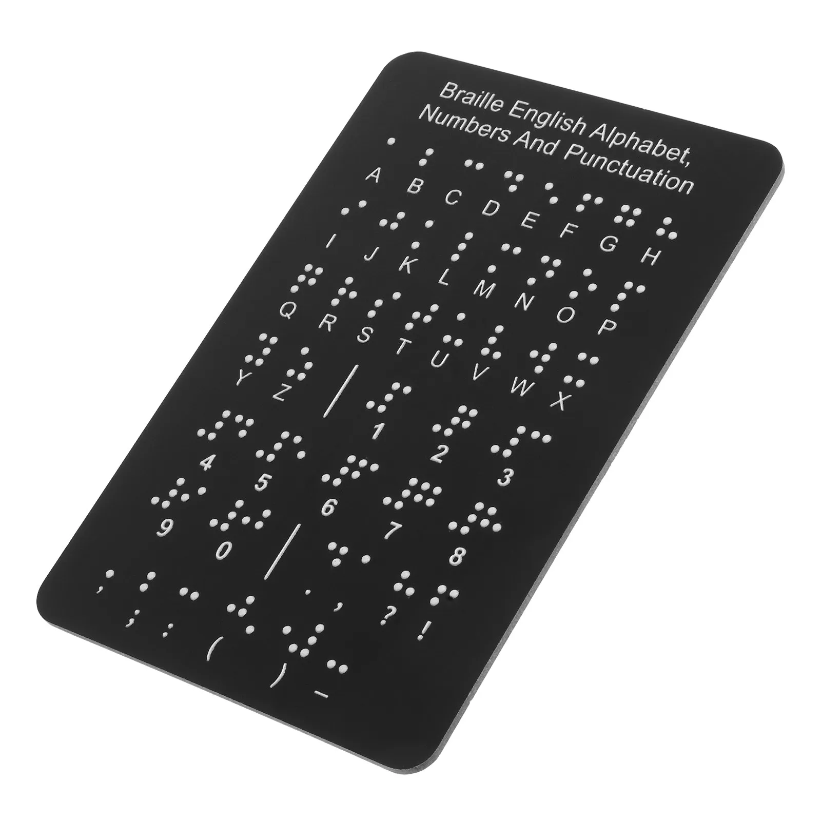 Learning Raised Dots Enhanced Tactile Blackboard Writing Tool Script Numbers English Alphabet Chart Punctuation Marks for Blind