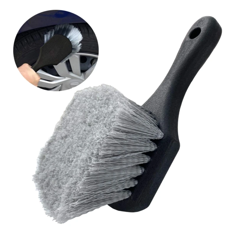 แบบพกพาล้อและแปรงยางสำหรับรถยนต์สำหรับขอบ Soft Bristle แปรงล้างรถทำความสะอาดยางและเผยแพร่สิ่งสกปรก & แผนที่สิ่งสกปรก Handle