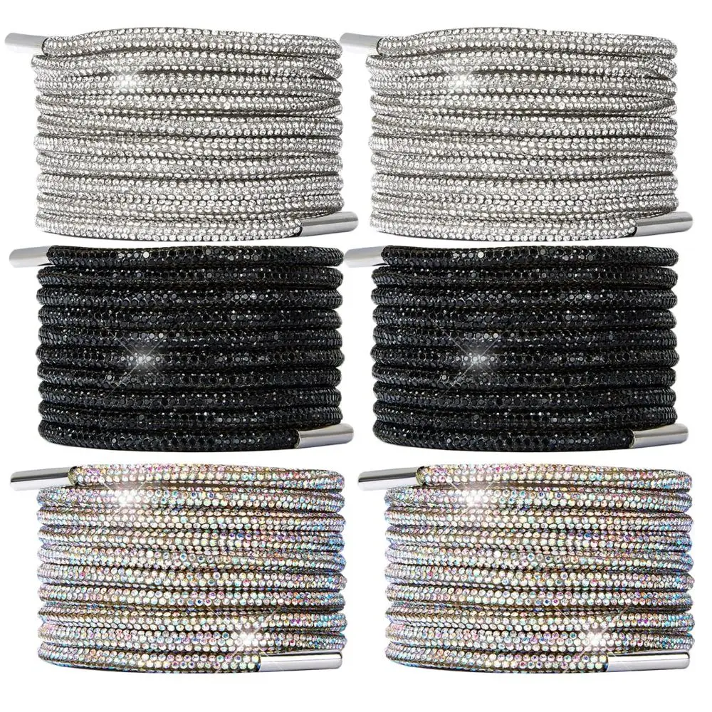 

Sneakers Shoe Laces Rhinestone Shoe Strings for Sneakers Round 47''/55'' Rhinestone Shoe Laces Glitter Glitter Shoe Laces Shorts