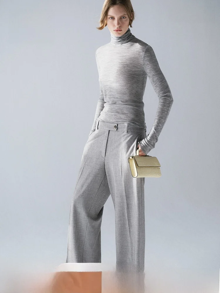 

H & M, весенние новые женские костюмные брюки 34937, полиэфирное волокно, 86% вискоза, волокно 0% спандекс, 4% повседневные брюки Ele