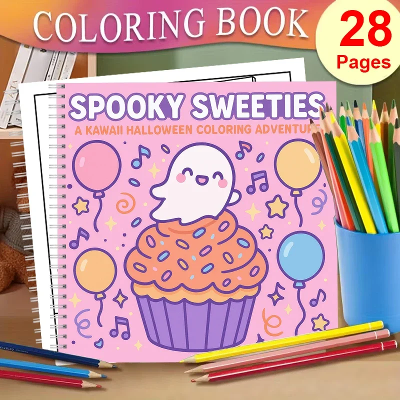 

Книга-раскраска для взрослых «Причудливые сладости» | Книжка-раскраска, подарок на день рождения, школьные принадлежности, милая книжка для рисования для взрослых