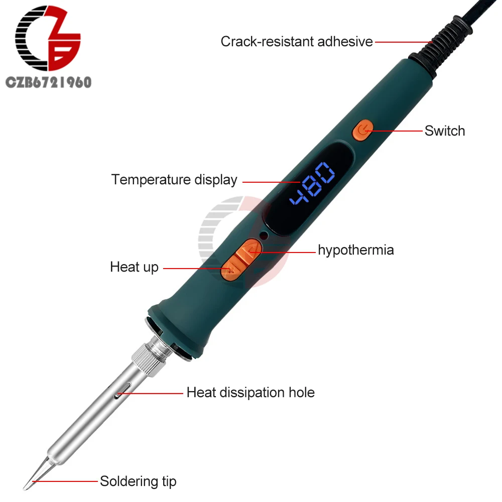 Soldering Iron Kit 120W Adjustable Temperature Solder Iron Thermostatic Rapid Heating Smart Welding Iron 220V for Soldering DIY