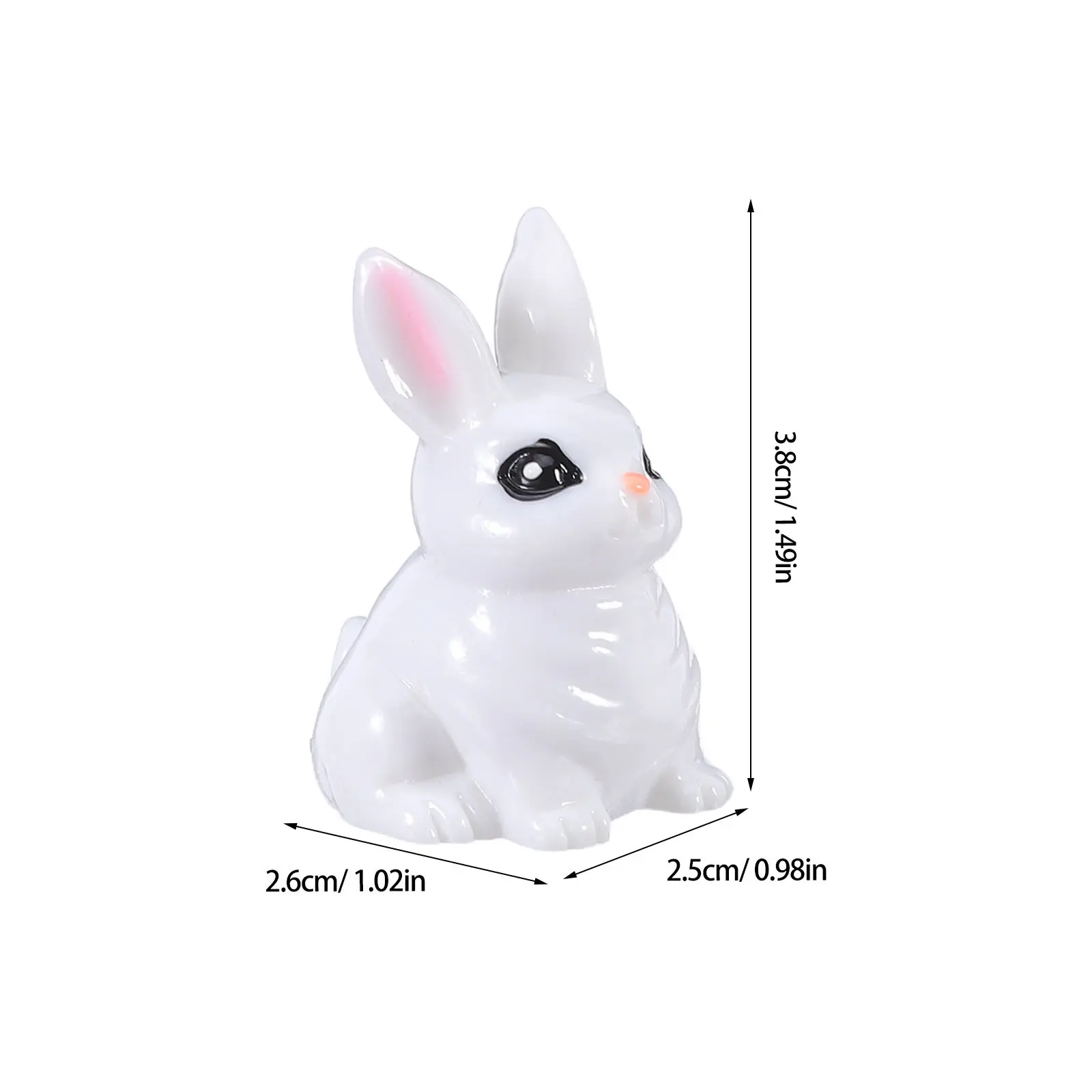 20Pcs Mini Resin Rabbit Figures Realistic Small Bunny Decoration Easter Cake Cupcake Toppers Desktop Micro Landscape Rabbit