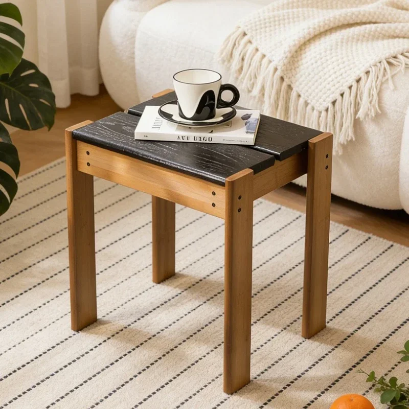 

Household Small Stool Living Room Dining Table Stool Can Be Stored Stacked Round Stool Simple Thickened Spare Board Stool