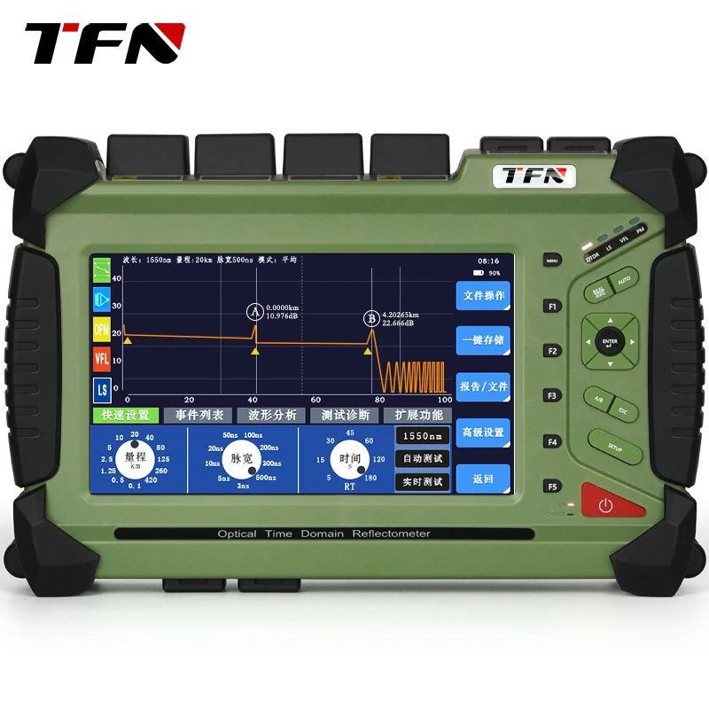 TFN F4 Series Highest 1550nm 45dB OTDR tester High Precision Telecom Grade OTDR Fiber Optic