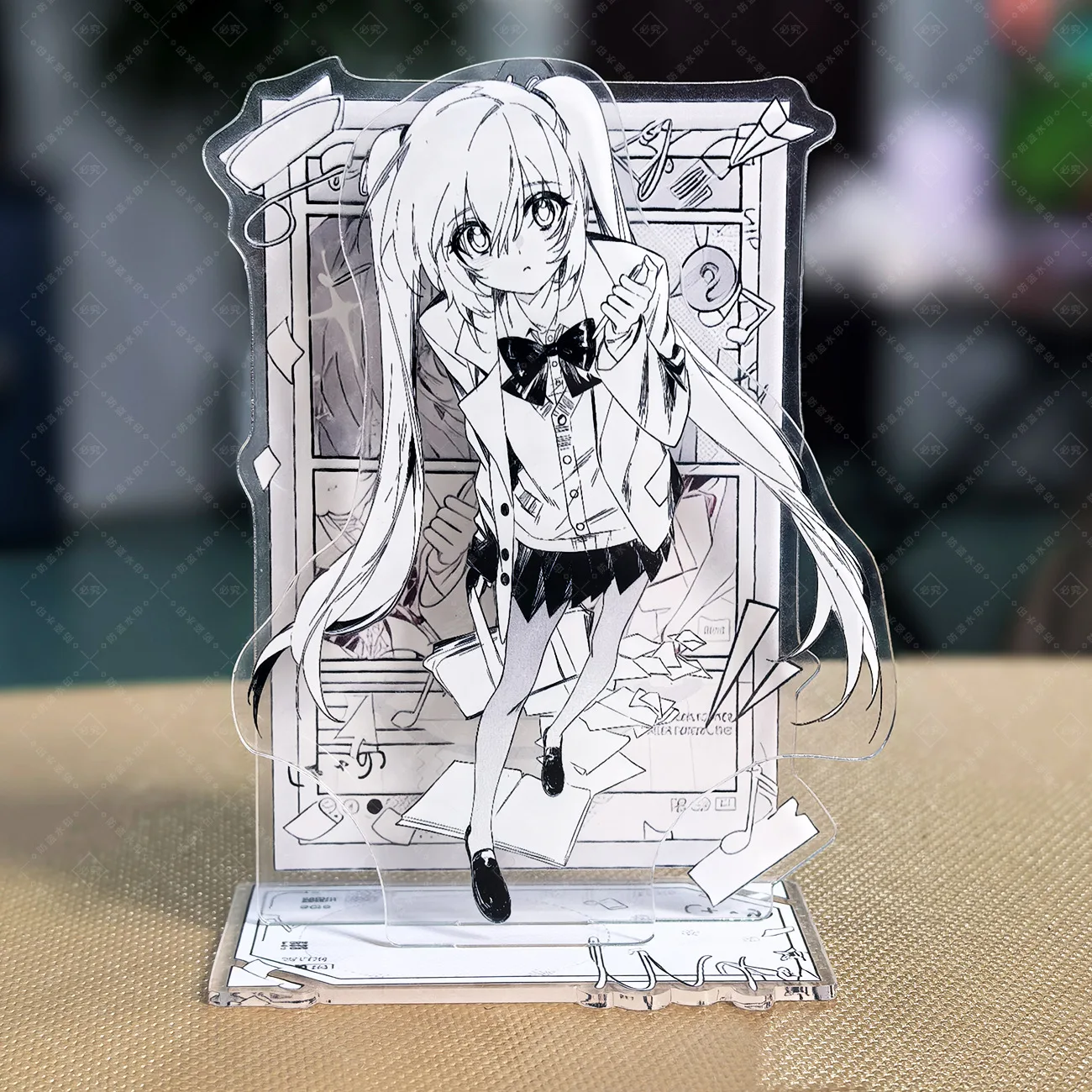 10 سنتيمتر هاتسون ميكو أبيض وأسود الاكريليك المدرجات-مشهد الحرم الجامعي JK موحدة على الوجهين سطح المكتب الحلي