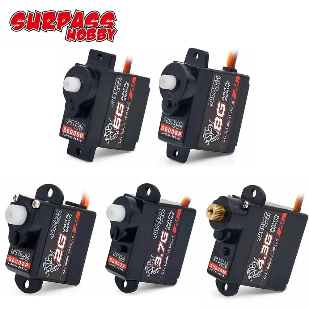 SURPASS HOBBY Micro Mini 2g 3,7g 4,3g 6g 8g Digitalservo Metall- oder Kunststoffgetriebe für Rc Starrflügel-Drohne Flugzeugauto-Roboter