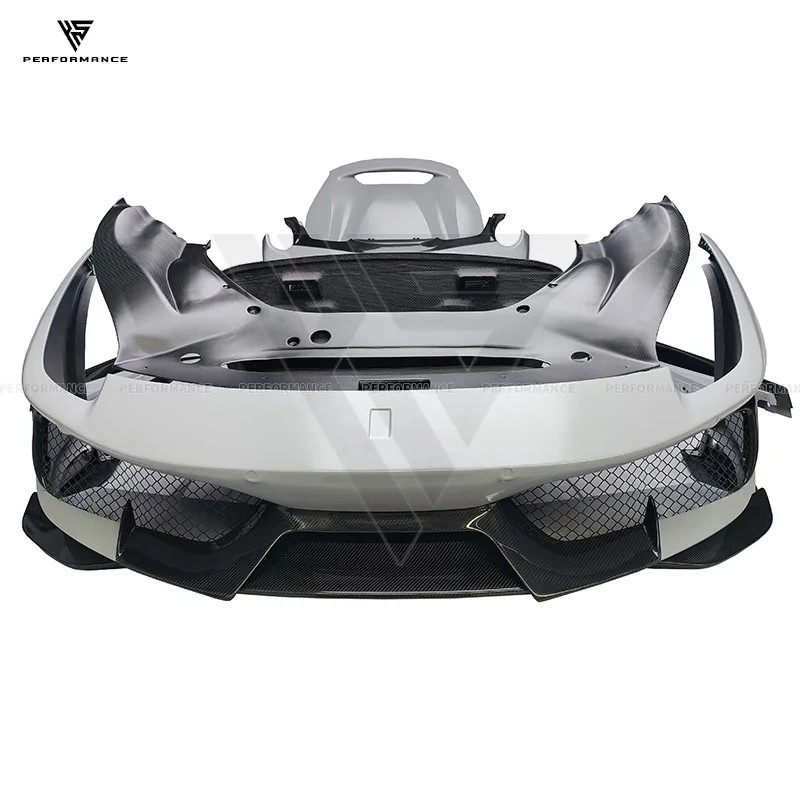 Pista Style Half Dry Carbon Fiber Car Exterior Parts Body Kit With Bumper Hood For Ferrari 488 GTB Spider 2015-2018 Carbon Kit