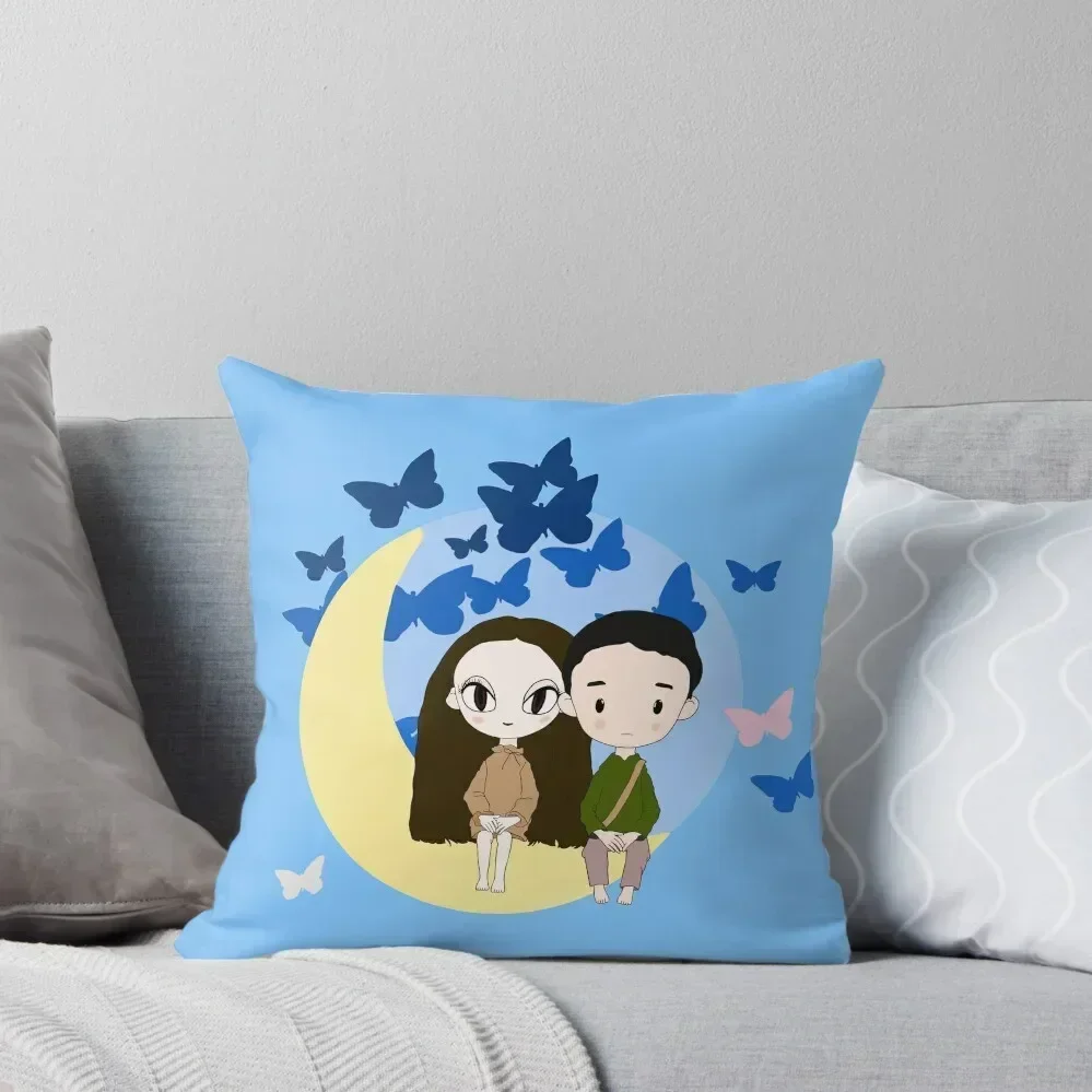 It’s okay to not be okay cartoon animation dolls kdrama Throw Pillow Plaid Sofa Cushions For Children pillow