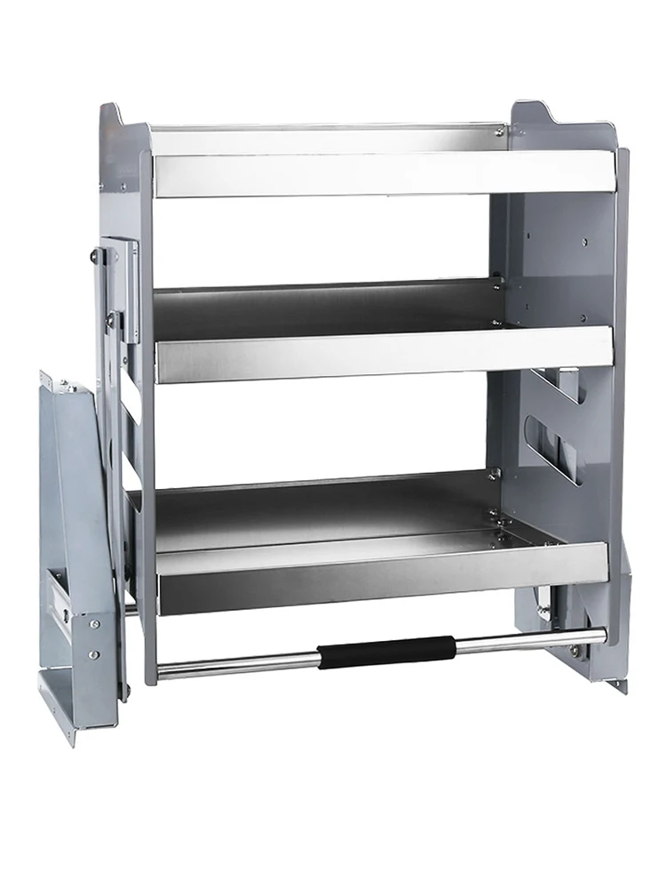 

Customized transformation of kitchen pull-down stainless steel pull-down basket, high cabinet, three-layer storage rack