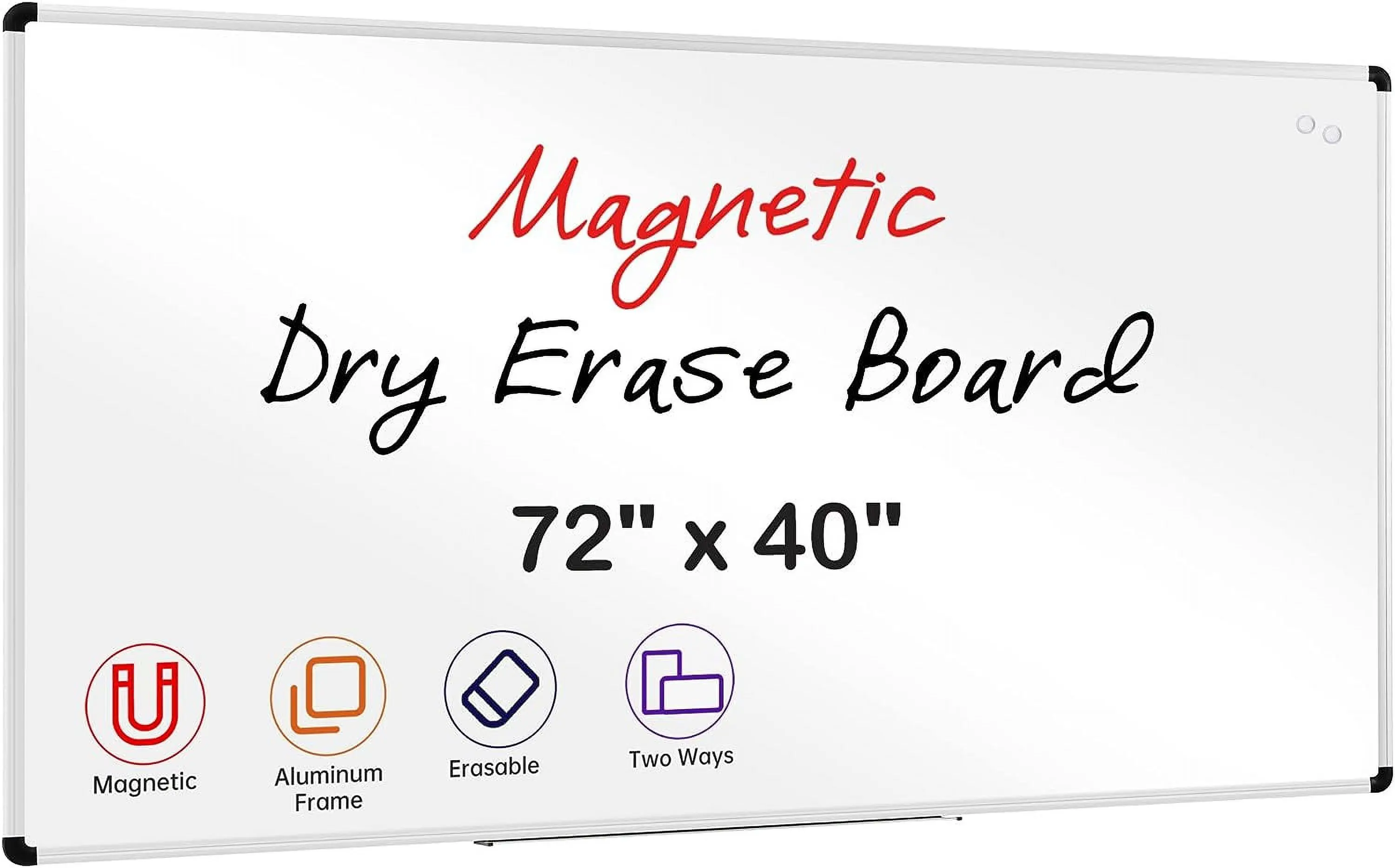 Deli Magnetic Whiteboard Dry Erase Board, 72 X 40 In, Wall Mounted White Board with Pen Tray, Silver Aluminium Frame