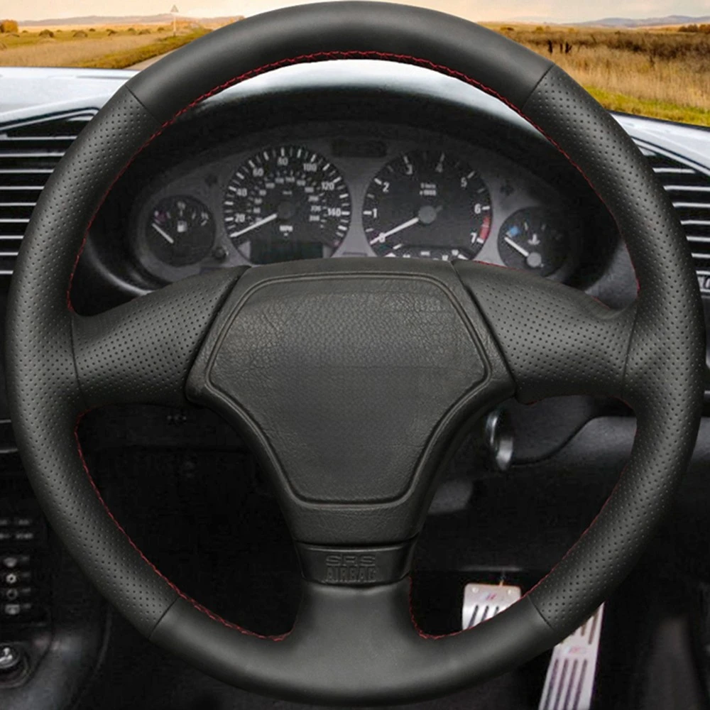 Artificial Leather Car Steering Wheel Cover For BMW 3 Series E36 E46 1995-2000 5 Series E39 1995-1999 8 Series E31 1995-1997