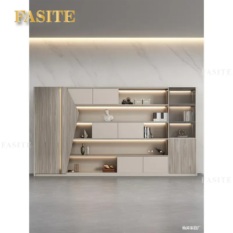 For Office File Cabinet Storage Locker Data Bookcase Combination Furniture Household Metal Wood Large Capacity