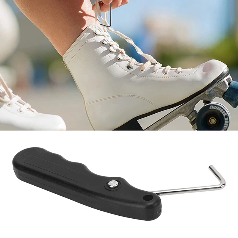 Tendeur de dentelle de patins à glace en plastique, acier inoxydable, poignée de maintien, pièces d'outils de patinage, 1,2 pièces