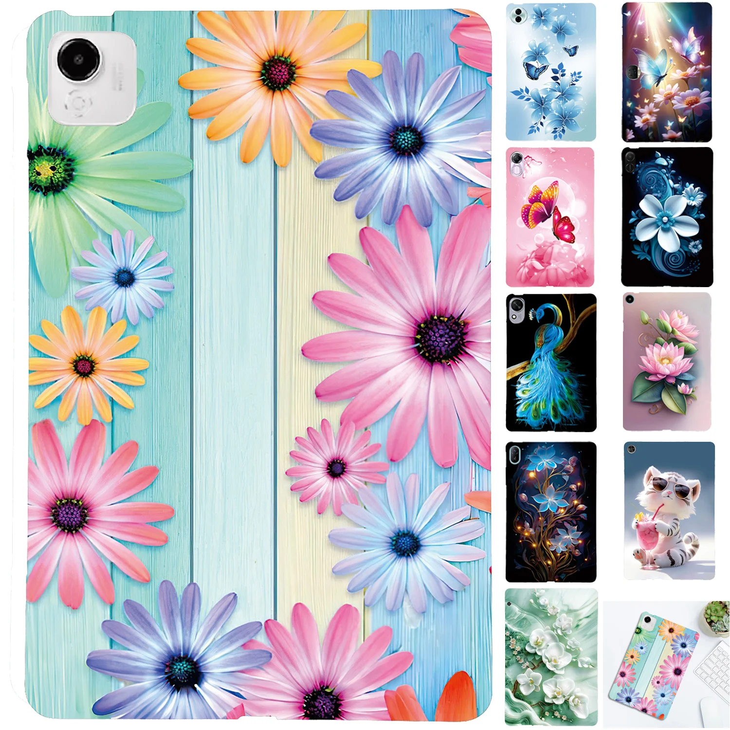 

Silicone Tablet Case For Honor Pad 10 9 12.1 x8a X9A X9 X8 Pro 11.5 Case Huawei Matepad SE 11 2024 T10S 10.1 TPU Painted Shell