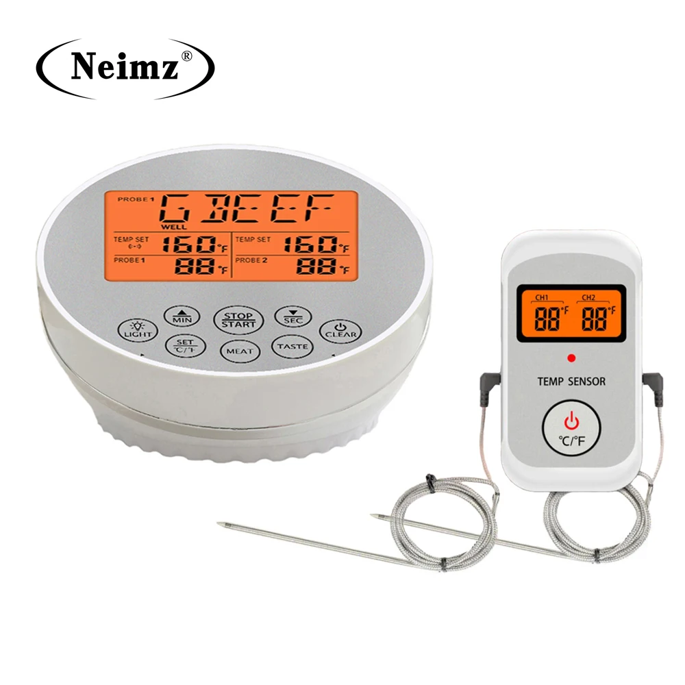 Household Digital Kitchen Food Cooking Steak Meat Grill BBQ Thermometer Oven Smoker Wireless Temperature Monitor