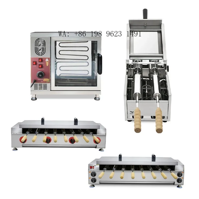 1.5KW  Chimney Cake & Ice Cream Cone Baking  Circle Bread Making Equipment for Snack Shop Use